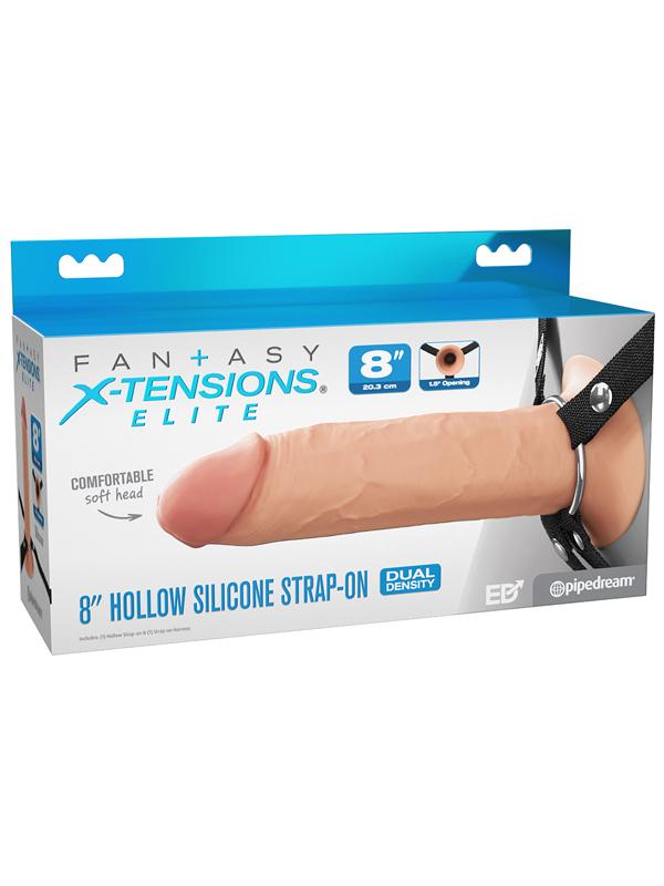 FX Elite 8'' Silicone Hollow Strap-On - Flesh - Flesh 20 cm Hollow Strap-On