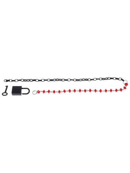 S&M Exs & Ohs Crystal Day Collar - Red/Black Collar Jewellery