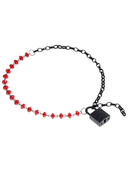 S&M Exs & Ohs Crystal Day Collar - Red/Black Collar Jewellery