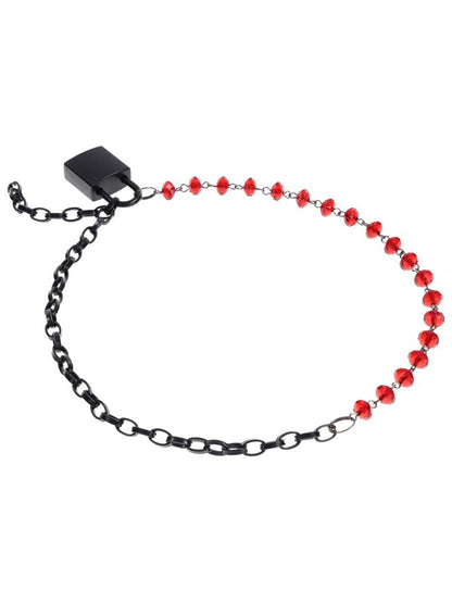 S&M Exs & Ohs Crystal Day Collar - Red/Black Collar Jewellery