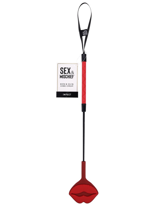 S&M Exs & Ohs Kiss Crop - Red Silicone Tipped Crop Whip