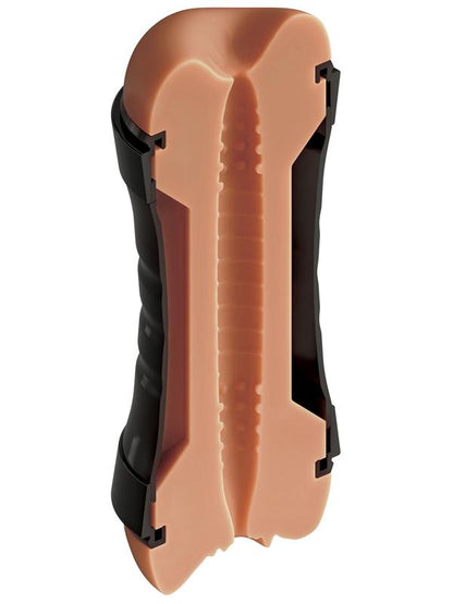 PDX Wet Pussies Super Flip-A-Pussy Over - Brown - Brown Dual Ended Stroker (Vagina & Ass)