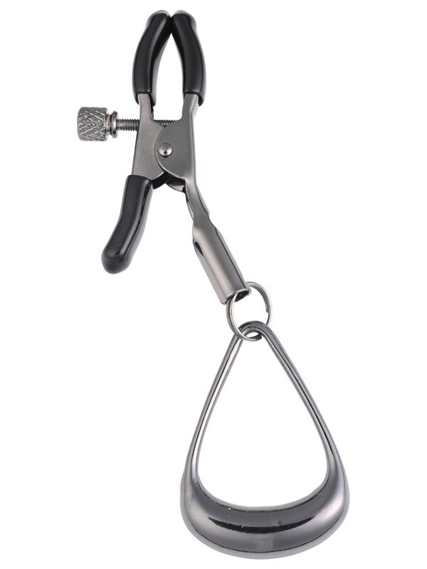 SPORTSHEETS Velvet Noir Tuggable Nipple Clamps - Gunmetal Adjustable Nipple Restraints