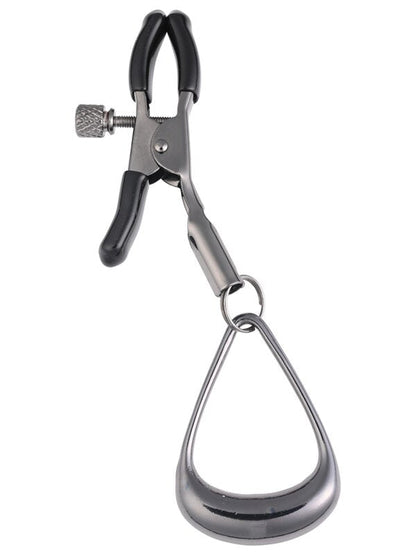 SPORTSHEETS Velvet Noir Tuggable Nipple Clamps - Gunmetal Adjustable Nipple Restraints