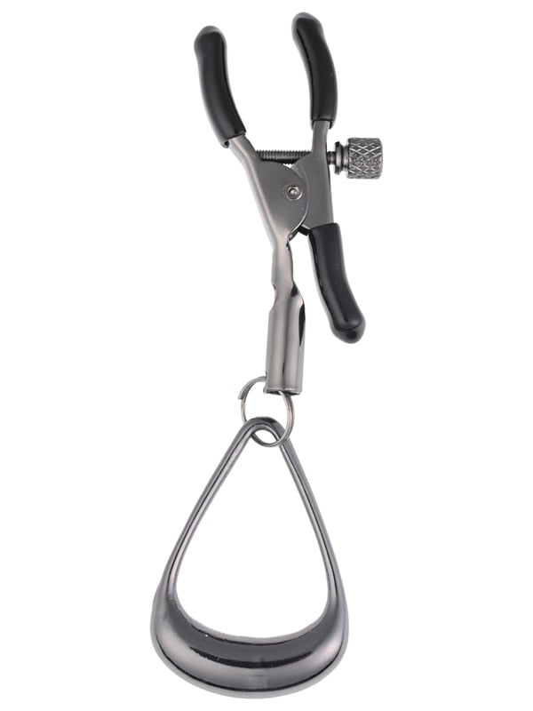 SPORTSHEETS Velvet Noir Tuggable Nipple Clamps - Gunmetal Adjustable Nipple Restraints