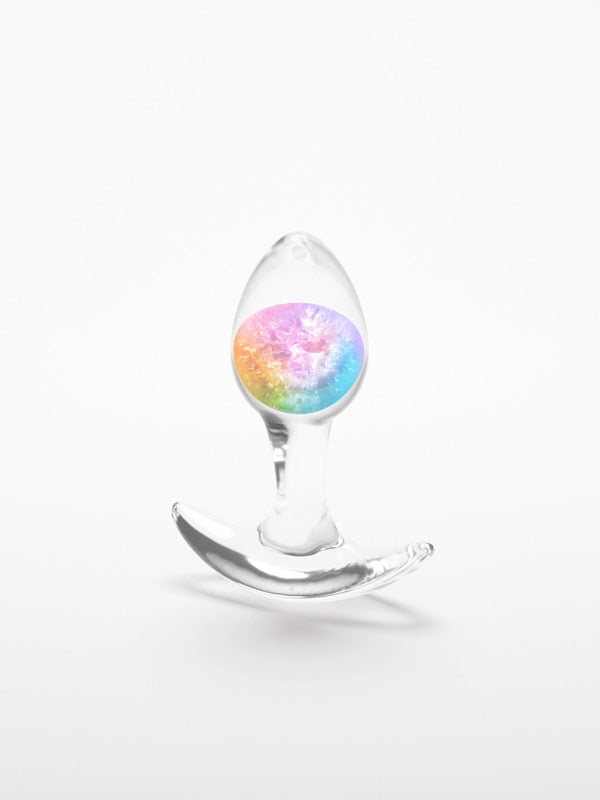 Glams Cosmic - Small - Rainbow - Clear/Rainbow 8.1 cm Small Butt Plug
