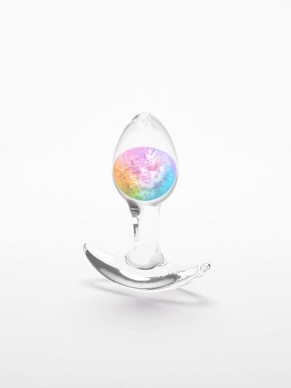 Glams Cosmic - Small - Rainbow - Clear/Rainbow 8.1 cm Small Butt Plug