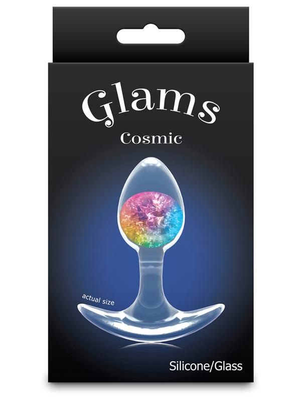 Glams Cosmic - Small - Rainbow - Clear/Rainbow 8.1 cm Small Butt Plug