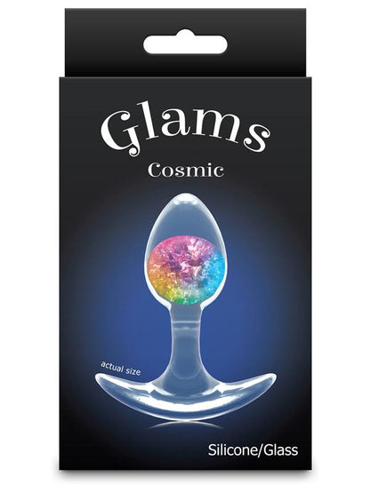 Glams Cosmic - Small - Rainbow - Clear/Rainbow 8.1 cm Small Butt Plug