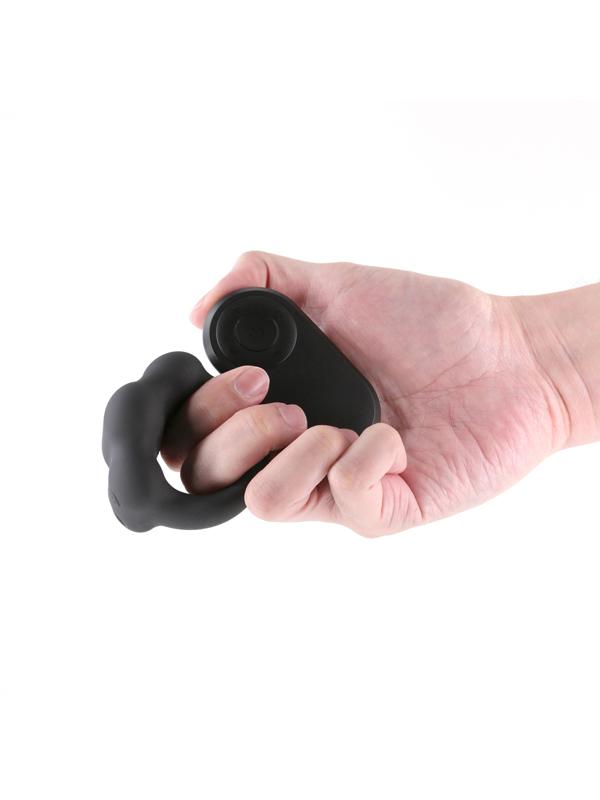 Renegade Rocket Ring - Black - Black USB Rechargeable Vibrating Cock Ring with Wireless Remote