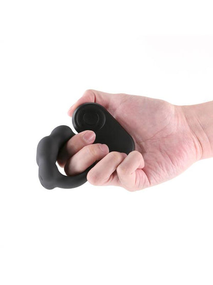 Renegade Rocket Ring - Black - Black USB Rechargeable Vibrating Cock Ring with Wireless Remote