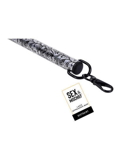 Sex & Mischief Lace Spreader Bar - Aluminium Restraint Bar