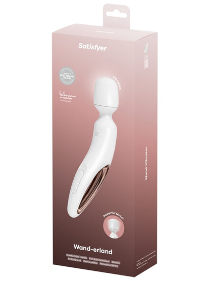 Satisfyer Wand-erland - White - White/Rose Gold USB Rechargeable Massage Wand