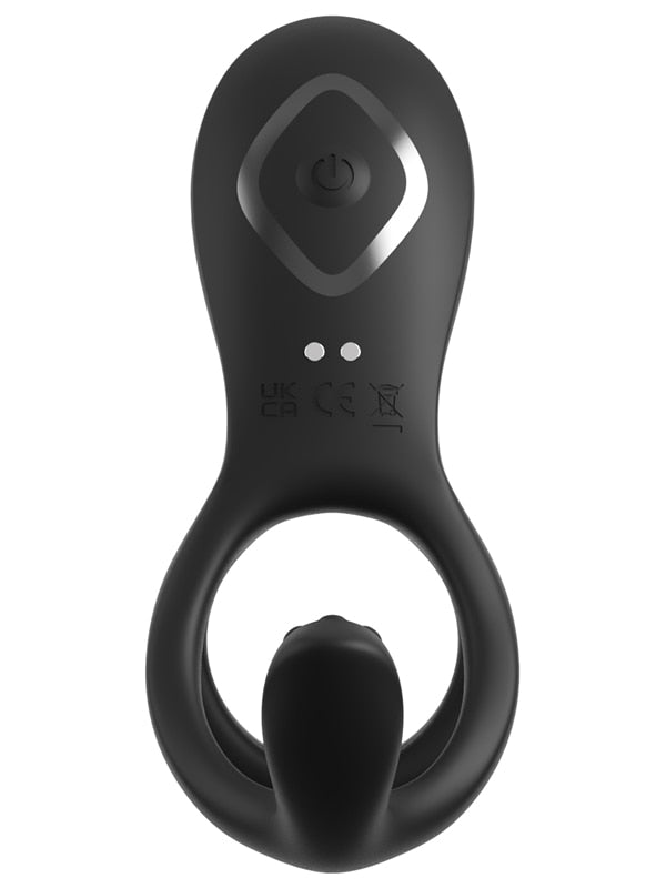 Fantasy C-Ringz Ultimate Couples Cage Max - Black USB Rechargeable Vibrating Cock Ring Cage