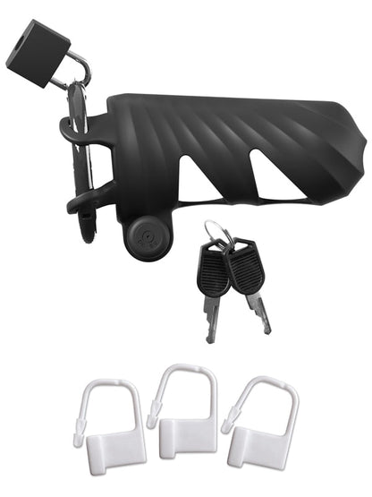 Fantasy C-Ringz Remote-Controlled Vibrating Cock Blocker - Black Vibrating Cock Cage