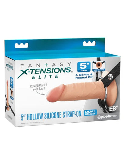 Fantasy X-Tensions Elite 5'' Silicone Hollow Strap-On - Flesh - Flesh 14 cm Hollow Strap-On