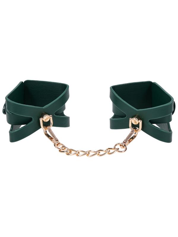 Sex & Mischief Indica Cutout Cuffs - Green/Gold Restraints