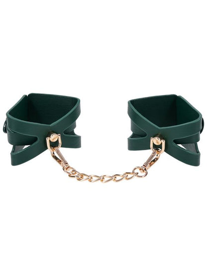 Sex & Mischief Indica Cutout Cuffs - Green/Gold Restraints