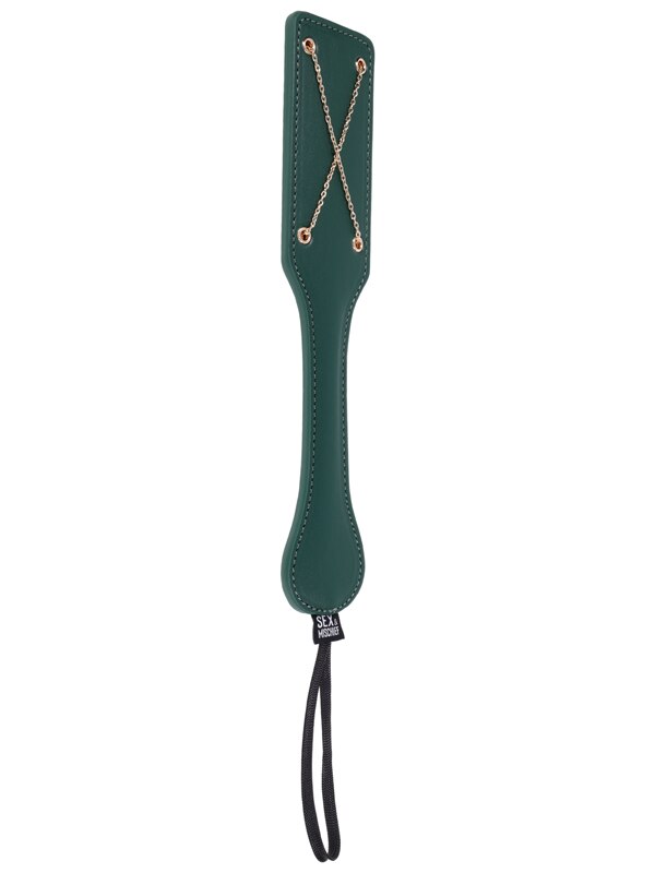Sex & Mischief Indica Chain Impressions Paddle - Green/Gold Spanking Paddle