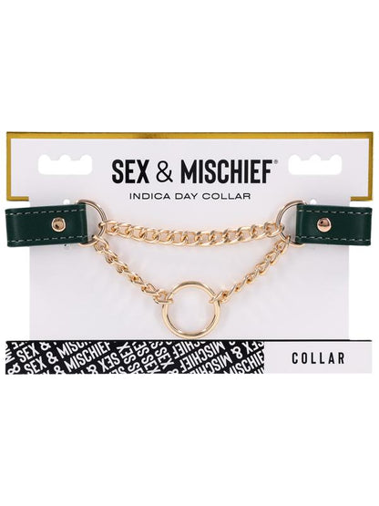 Sex & Mischief Indica Day Collar - Green/Gold Collar