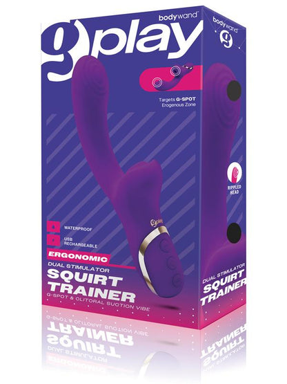Bodywand G-Play Dual Stimulator Squirt Trainer - Purple 22 cm USB Rechargeable Rabbit Vibrator with Air Pulsation