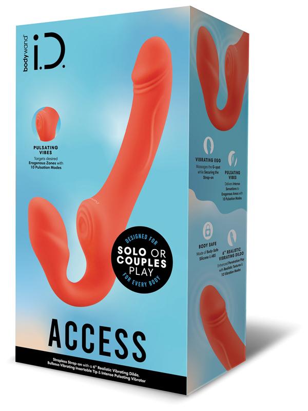 Bodywand ID Access Strapless Strap-On - Orange 15.2 cm USB Rechargeable Strapless Strap-On