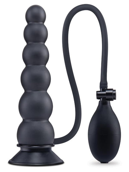 Size Up 7 Inch Ripple Inflatable Butt Plug - Black 20.3 cm Inflatable Butt Plug