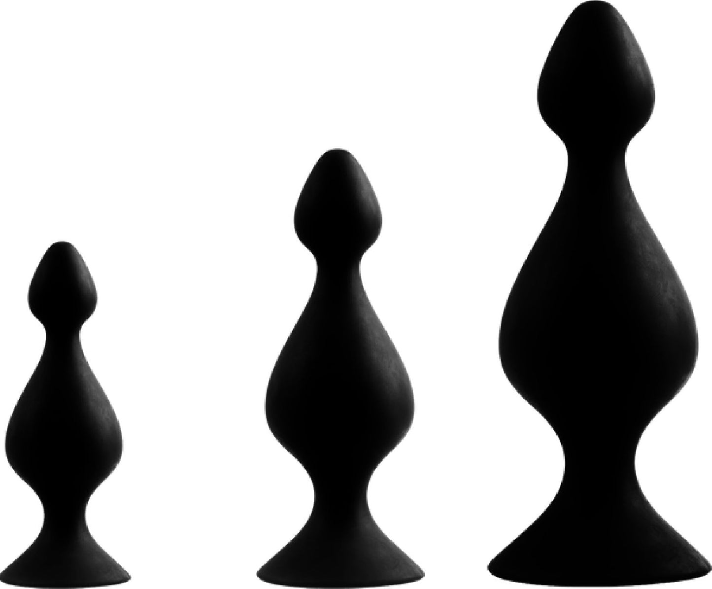 Back Up Silicone Butt Plug Set (Black)