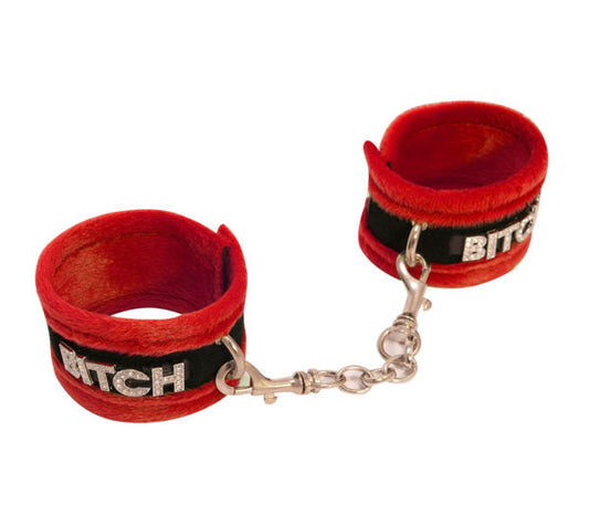 Han016D Fluffy DiamantÃ© Bitch Wrist Restraints