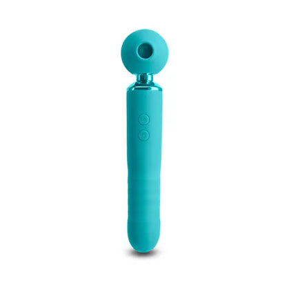 Revel Fae - Teal 19.5 cm USB Rechargeable Thrusting Massage Wand w/ Air Pulsation