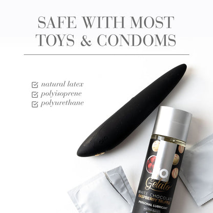 JO Gelato White Chocolate Raspberry Lube - 120 mL - White Chocolate Raspberry Flavoured Water Based Lubricant - 120 ml Bottle