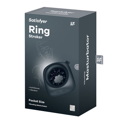 Satisfyer Ring Stroker - Black USB Rechargeable Vibrating Masturbator