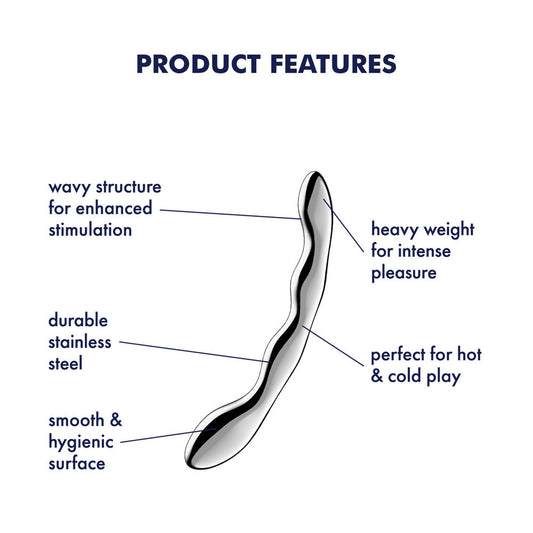 Satisfyer Cosmic Crest 2 - Chrome Steel 20.5 cm Dildo