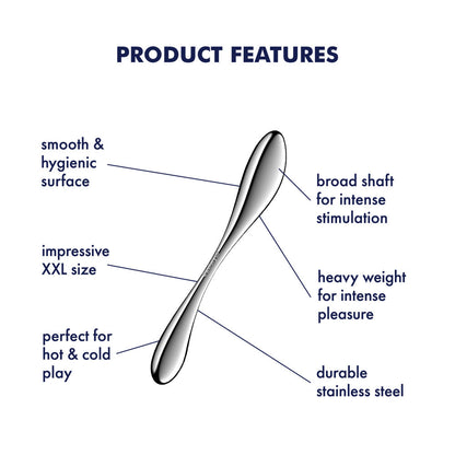 Satisfyer Star Force 3 - Chrome Steel 27 cm Dildo