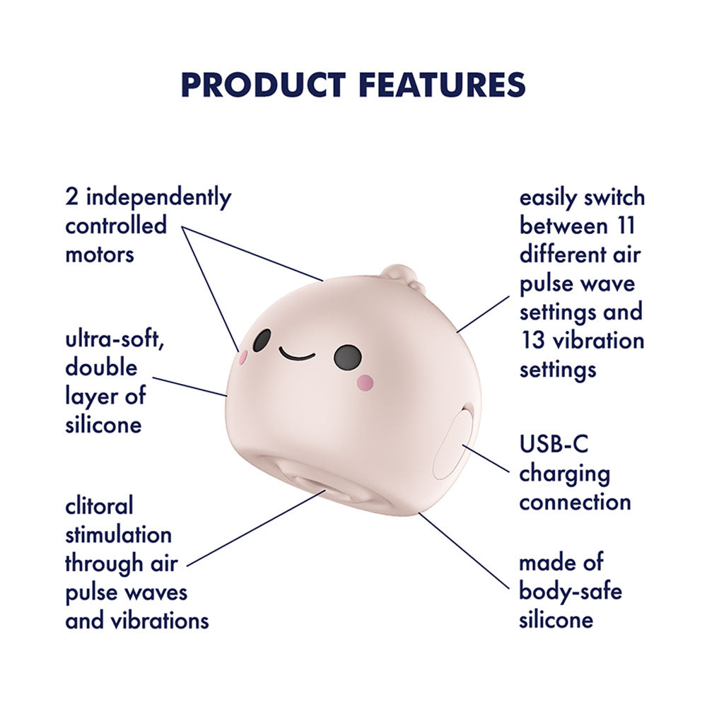 Satisfyer Mochi - Beige - Beige USB Rechargeable Air Pulse Stimulator
