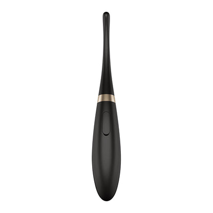 Satisfyer Tip Tease - Black - Black USB Rechargeable Vibrator with Twirling Tip