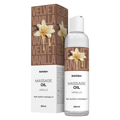 Satisfyer Massage Oil 250 ml Vanilla - Vanilla Scented Massage Oil - 250 ml Bottle