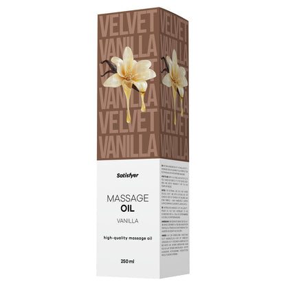 Satisfyer Massage Oil 250 ml Vanilla - Vanilla Scented Massage Oil - 250 ml Bottle
