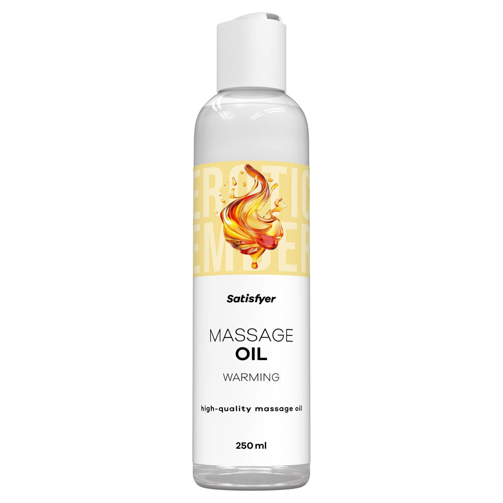 Satisfyer Massage Oil 250 ml Warming - Unscented Warming Massage Oil - 250 ml Bottle