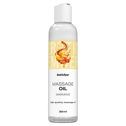 Satisfyer Massage Oil 250 ml Warming - Unscented Warming Massage Oil - 250 ml Bottle