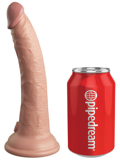 King Cock Elite 7 In. Vibrating Silicone Dual Density Cock With Remote Light