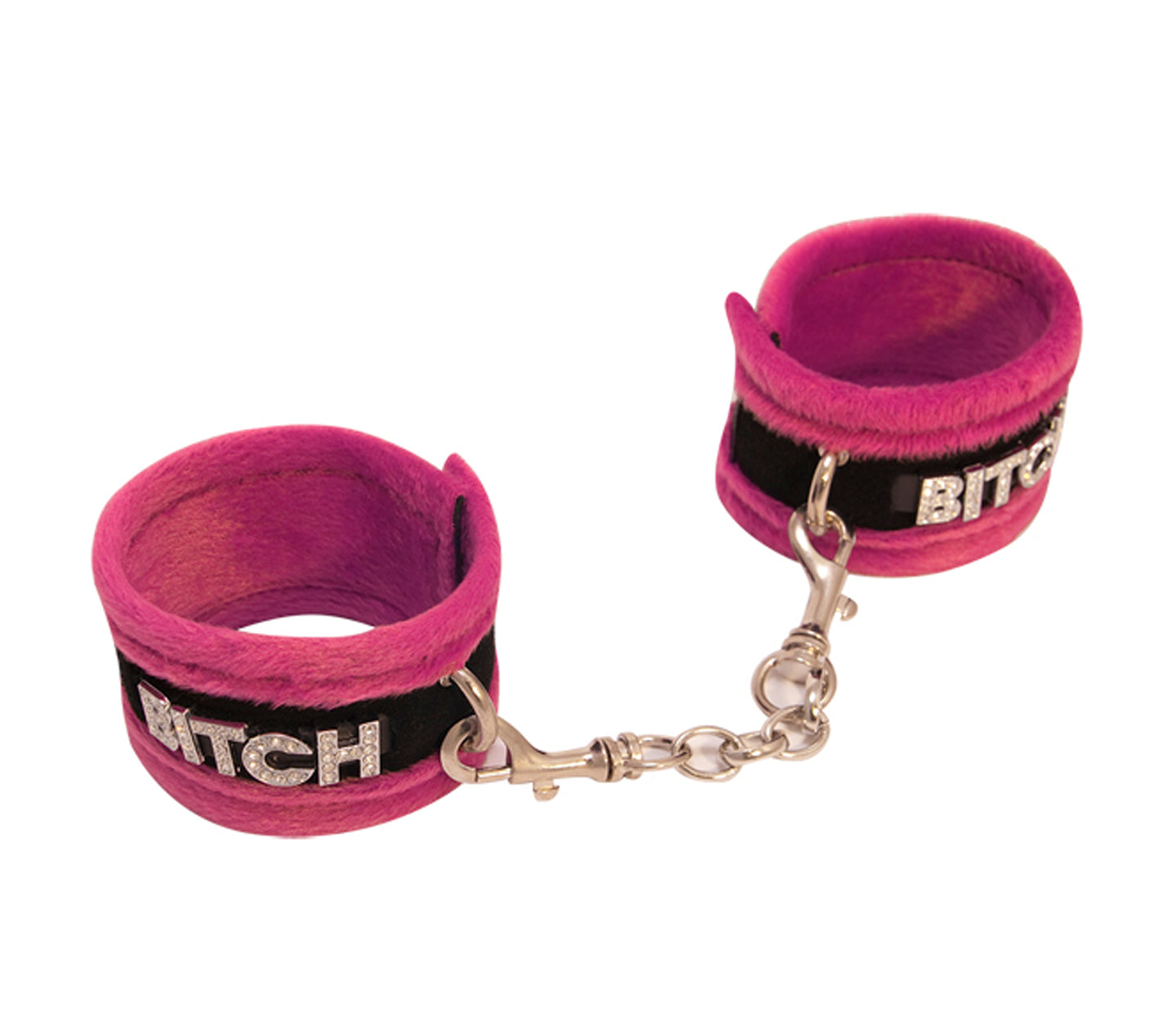 Han016D Fluffy DiamantÃ© Bitch Wrist Restraints