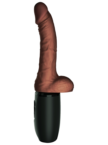 King Cock Plus 7.5 In. Thrusting Cock With Balls Dildo Brown
