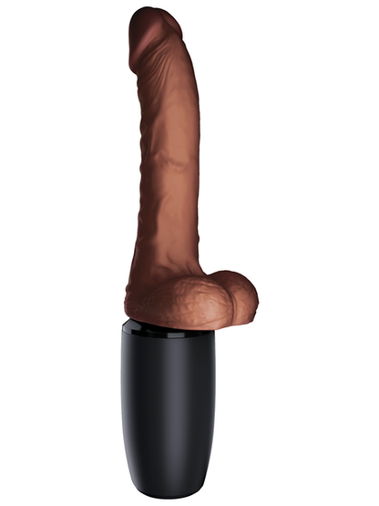 King Cock Plus 7.5 In. Thrusting Cock With Balls Dildo Brown