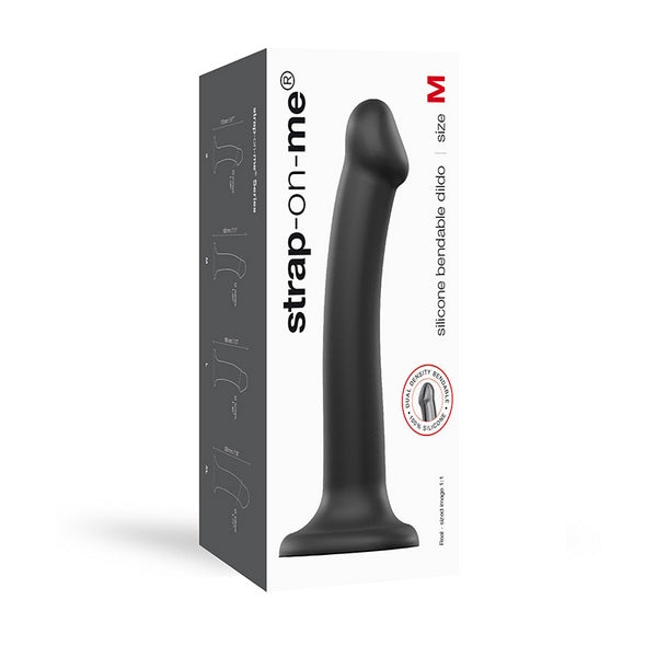 Strap On Me Dual Density Dildo Black Medium