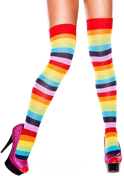 Hustler Lingerie Thigh High Rainbow Socks