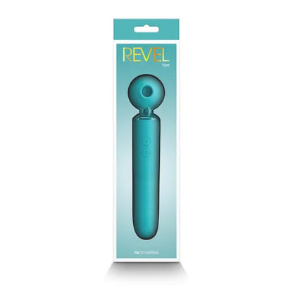 Revel Fae - Teal 19.5 cm USB Rechargeable Thrusting Massage Wand w/ Air Pulsation
