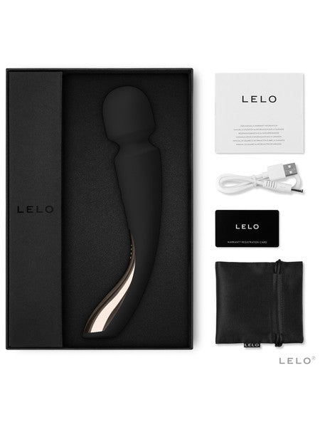 Lelo Smart Wand 2 Medium Luxurious Full Body Powerful Wand Massager Vibrator - Black