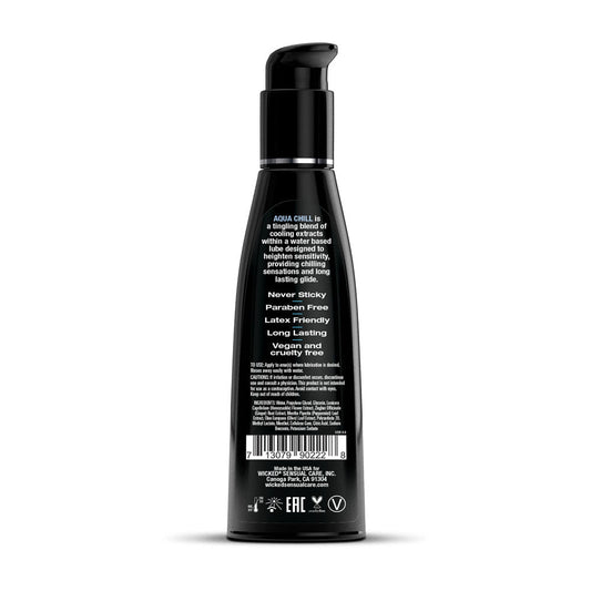 Wicked Aqua Chill - Cooling Water Based Lubricant - 120 ml (4 oz) Bottle