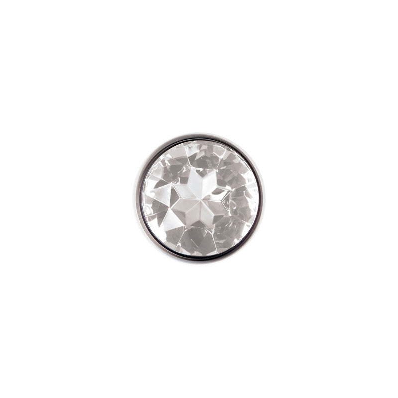 Adam & Eve Clear Gem Anal Plug - Small - Metallic 7.1 cm Small Butt Plug with Clear Gem Base